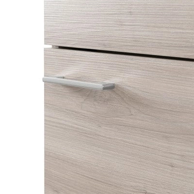 Mobile lavatoio 50x50 cm 1 anta rovere grigio con vasca in resina