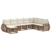 Set Divano da Giardino 8 pcs Beige e Bianco Crema polyrattan 3435510
