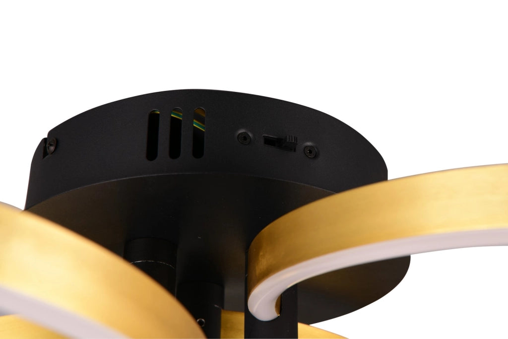 Plafoniera LED Caruso Trio oro/nero 43W dimmer CCT 65cm