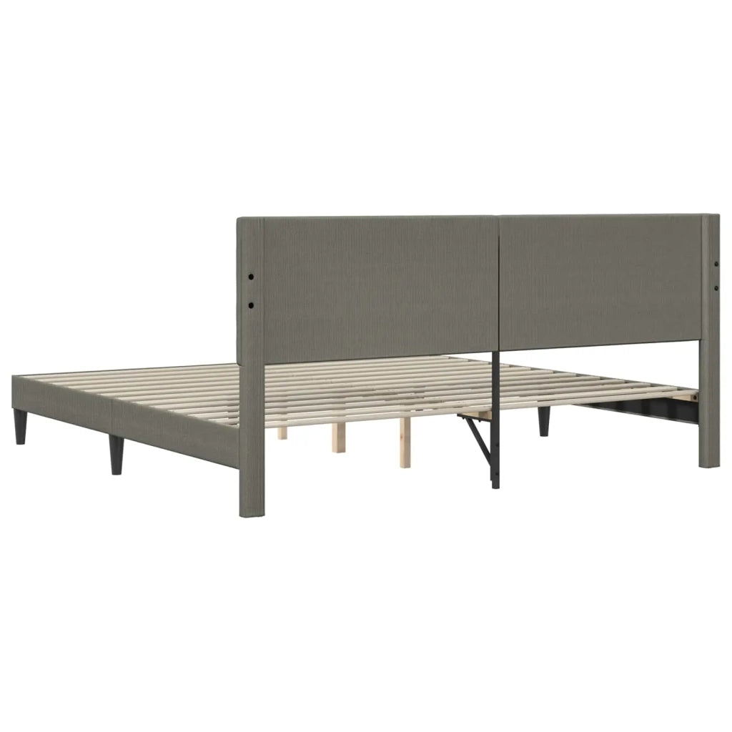 Struttura del letto Grigio Chiaro 200 x 200 cm Tessuto in Cords 42027744