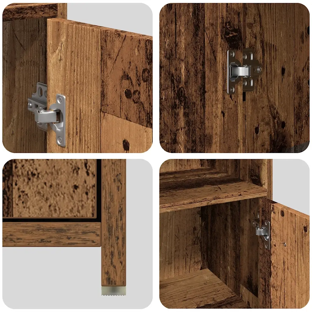 Set Mobili da Bagno 4 pz Legno Antico in Legno Multistrato 3328553