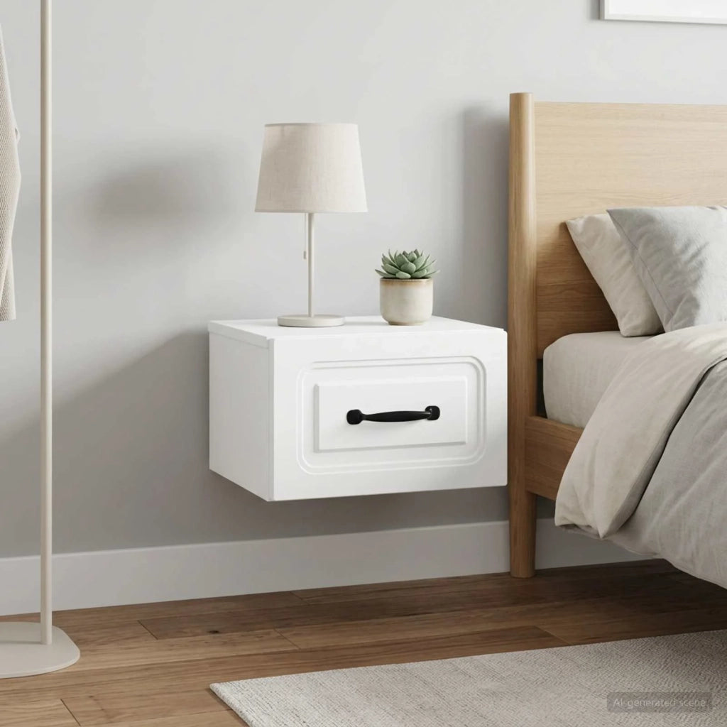 Mobiletto da notte a muro 2 pcs Bianco 34,5 x 33 x 20 cm 899276
