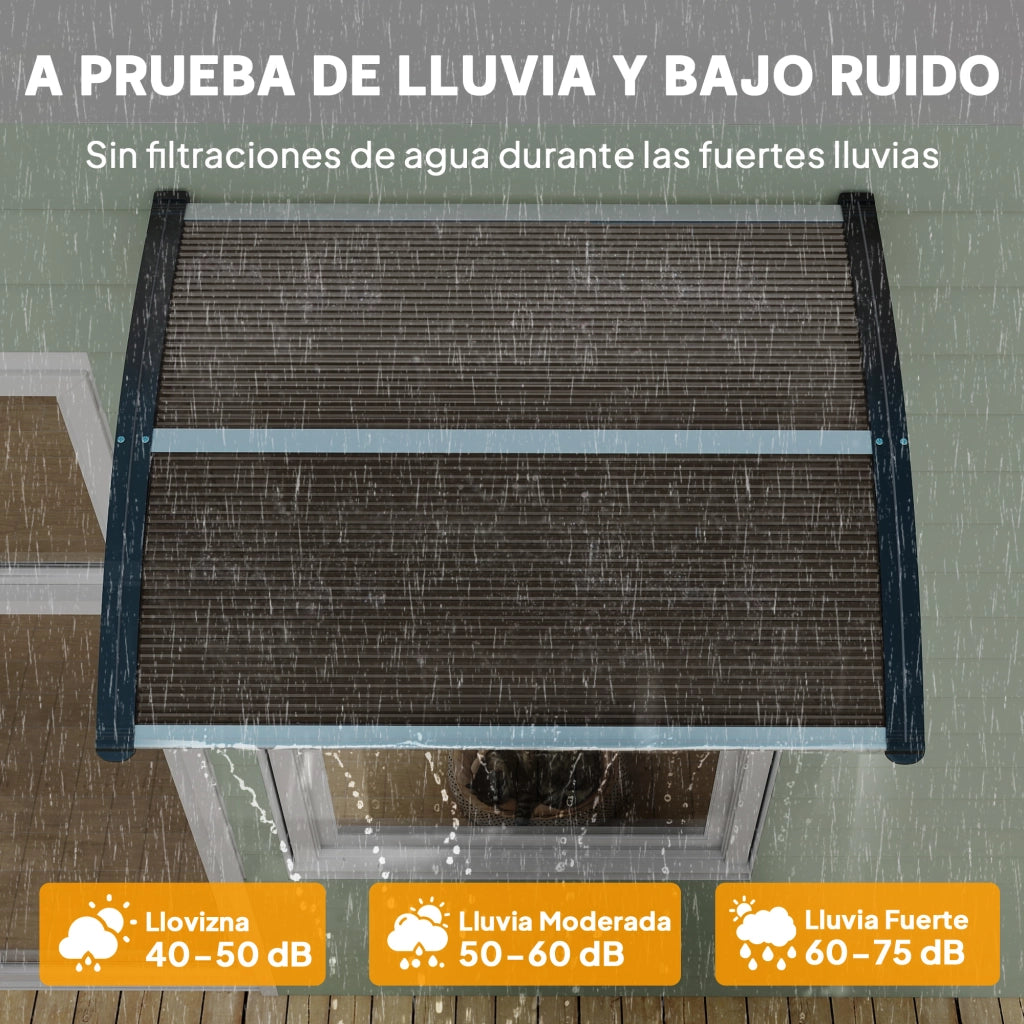 Pensilina Esterno Porta Finestra 75x100 cm ¨C Xylo ¨C Alluminio Marrone