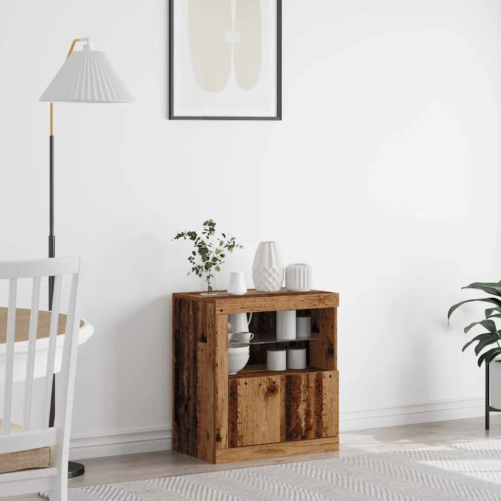 Credenza | Madia LED Marrone 60,5 x 37 x 67 cm Legno multistrato