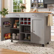Carrello da cucina 102x45 cm; con ruote e ripiani regolabili; MDF; grigio
