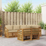 Set divano sezionale con cuscino 7 pcs Naturale e Beige