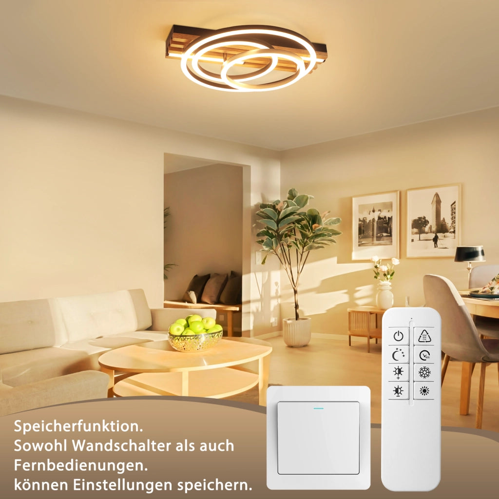 ZMH Plafoniera ad anello LED moderna 44W dimmerabile con telecomando per soggiorno cucina sala da pranzo e ufficio
