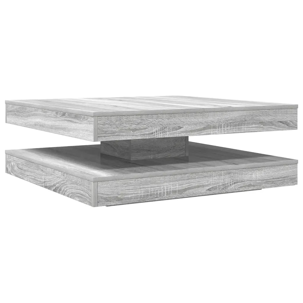 Tavolino da CaffÃ¨ Girevole a 360 Gradi Grigio 90x90x34,5 cm