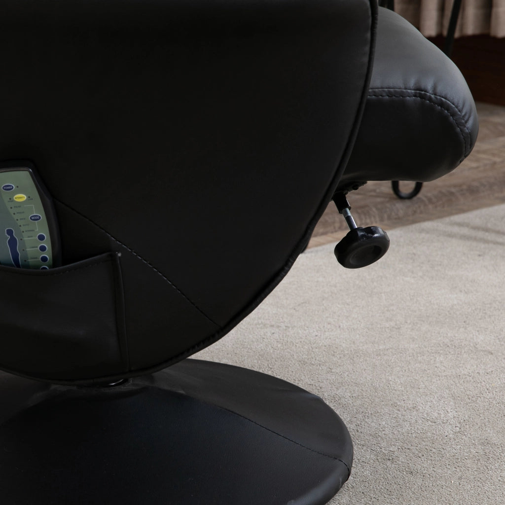 Poltrona relax reclinabile con poggiapiedi ¨C Xylo ¨C massaggiante elettrica girevole similpelle nera