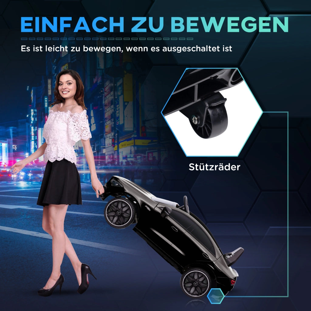 Auto elettrica per bambini telecomando LED ruote ¨C zephmum ¨C nero