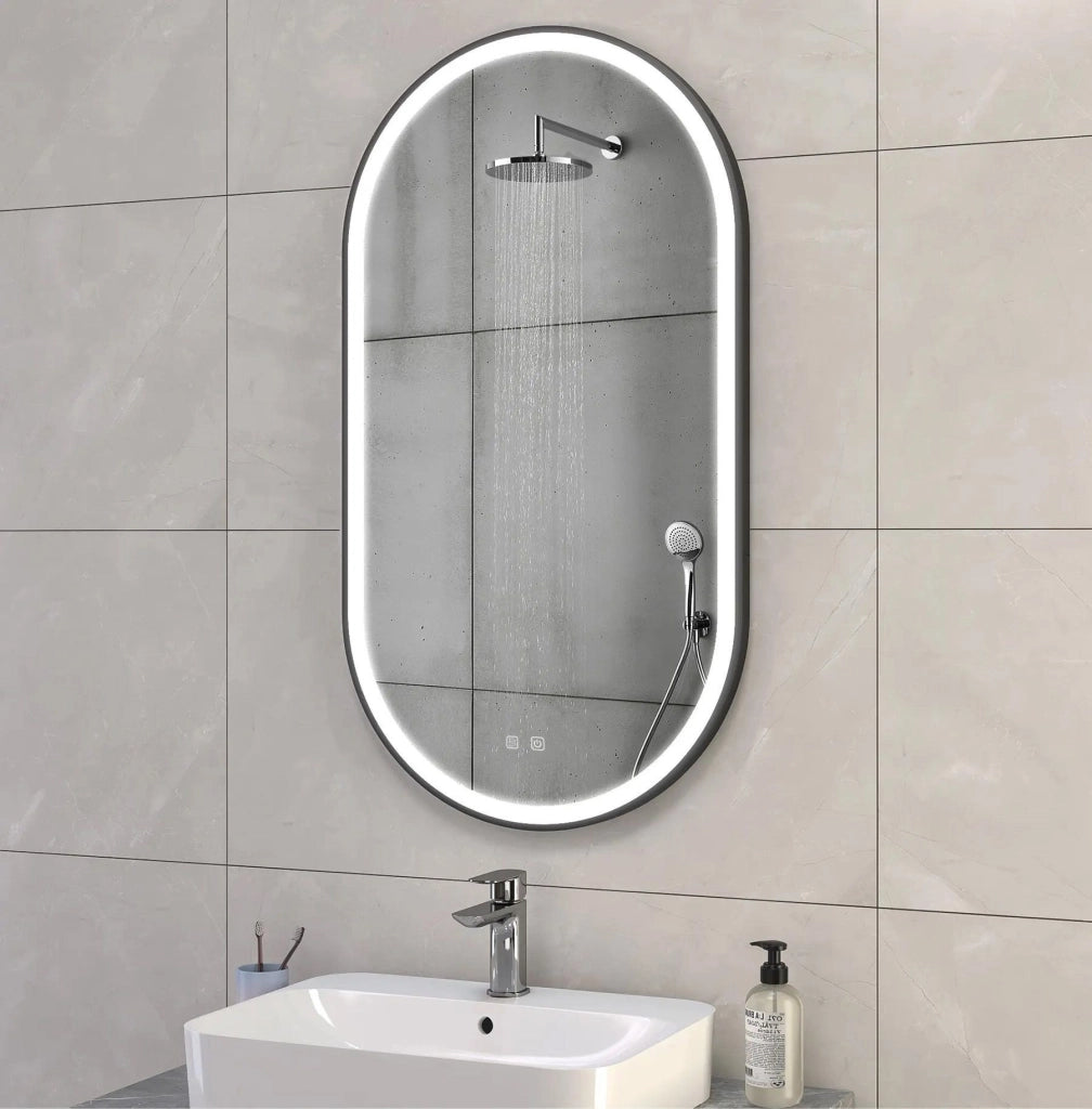Specchio Led Ovl 50x100cm Black