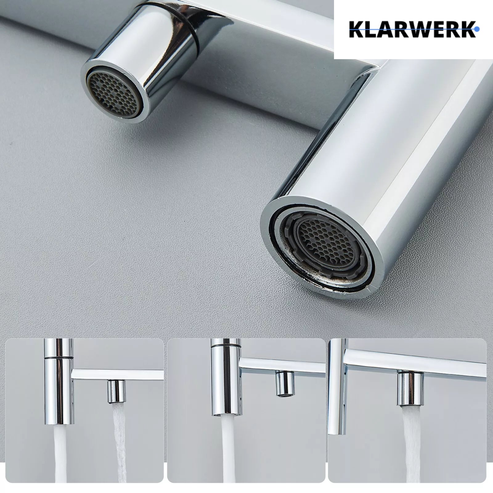 Lana | Rubinetto estensibile a 3 vie cromato lucido da cucina ad osmosi| per acqua potabile in acciaio inossidabile,  Filtra 3 connessioni