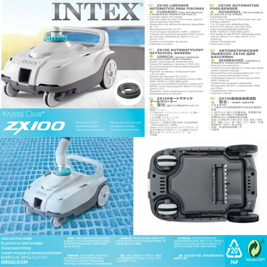 INTEX Pulitore Automatico per Piscine ZX100 Bianco 3202961
