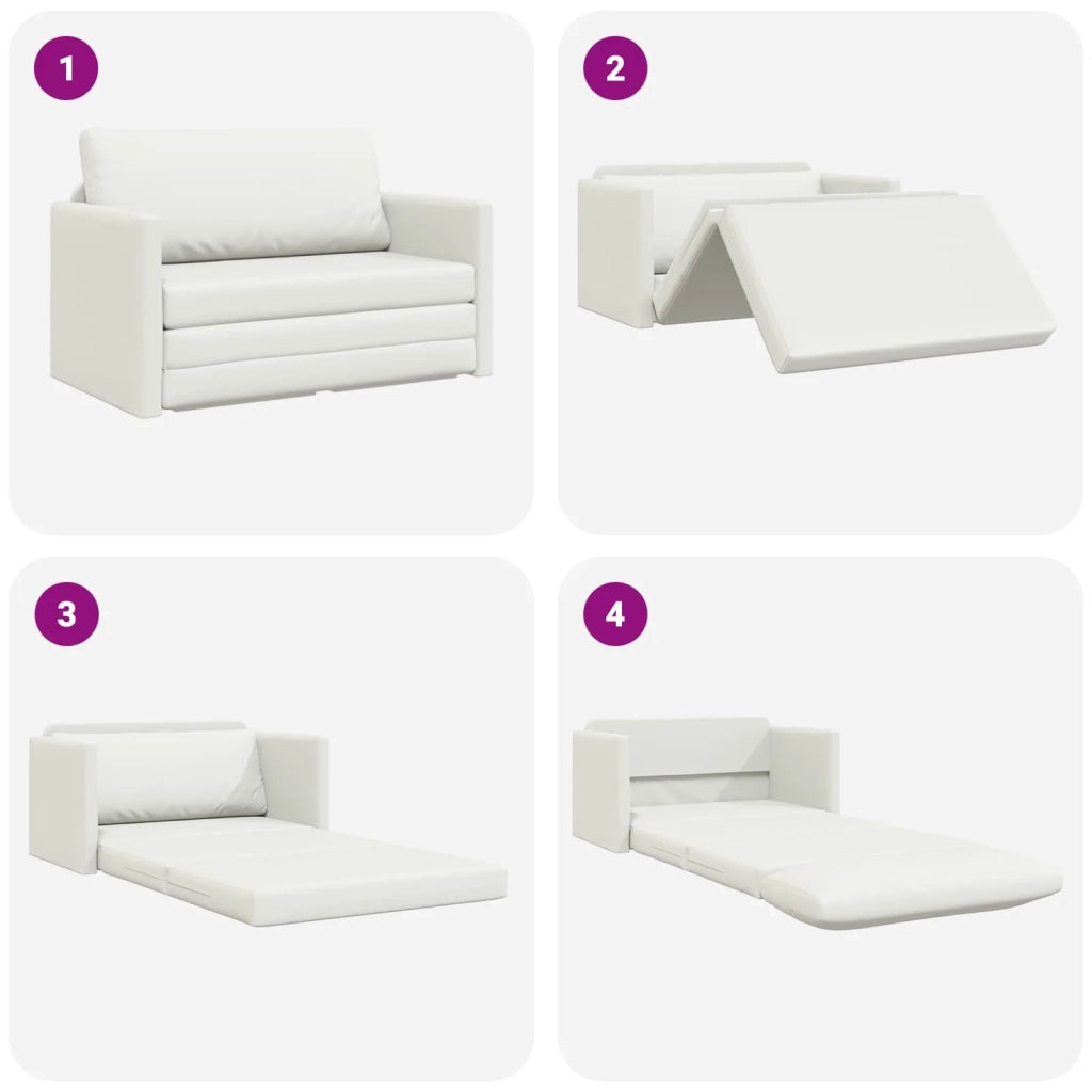 Divano letto Bianco 124 x 71 x 78 cm Pelle Artificiale 4106714