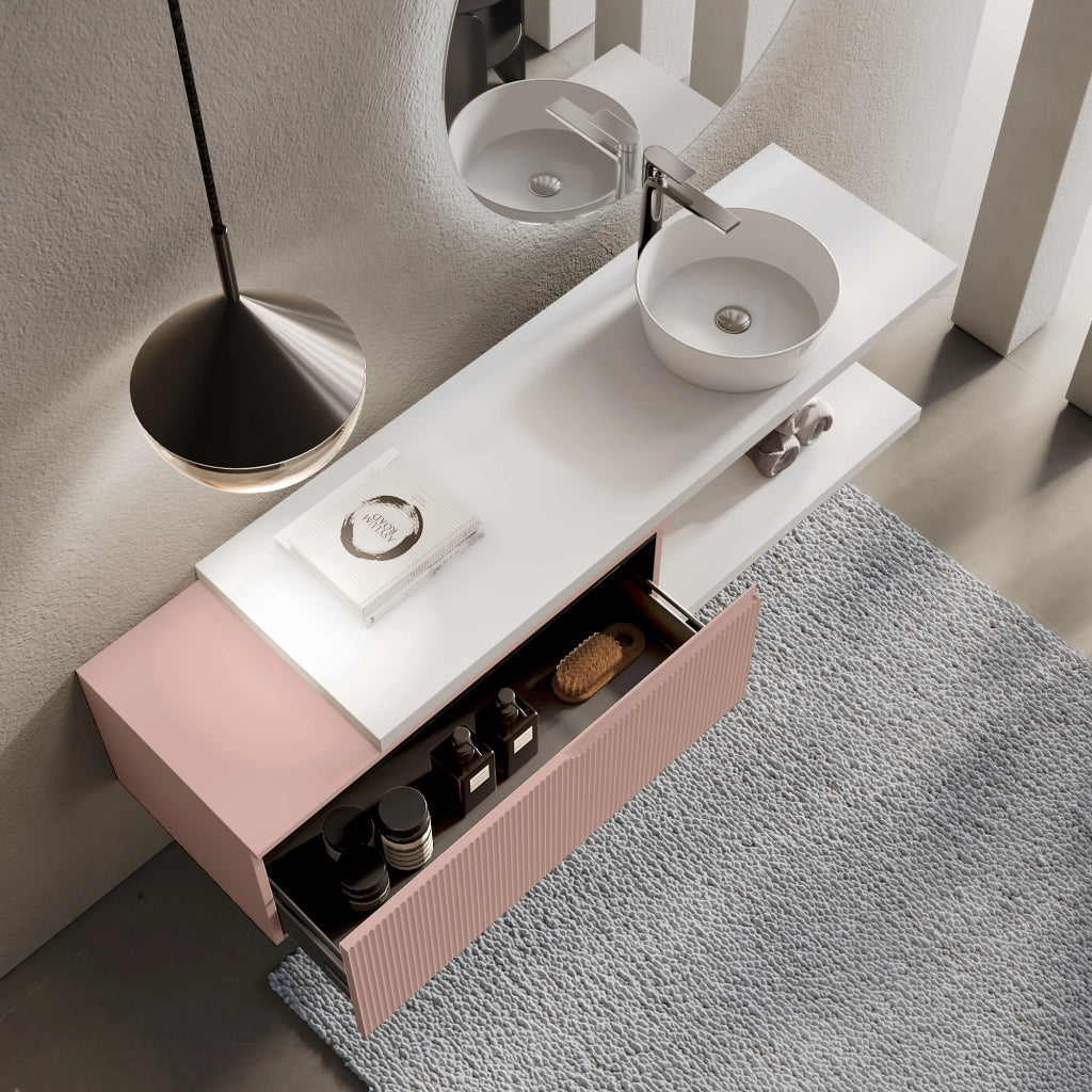Composizione 5 pezzi VENERE bianco/rosa cipria