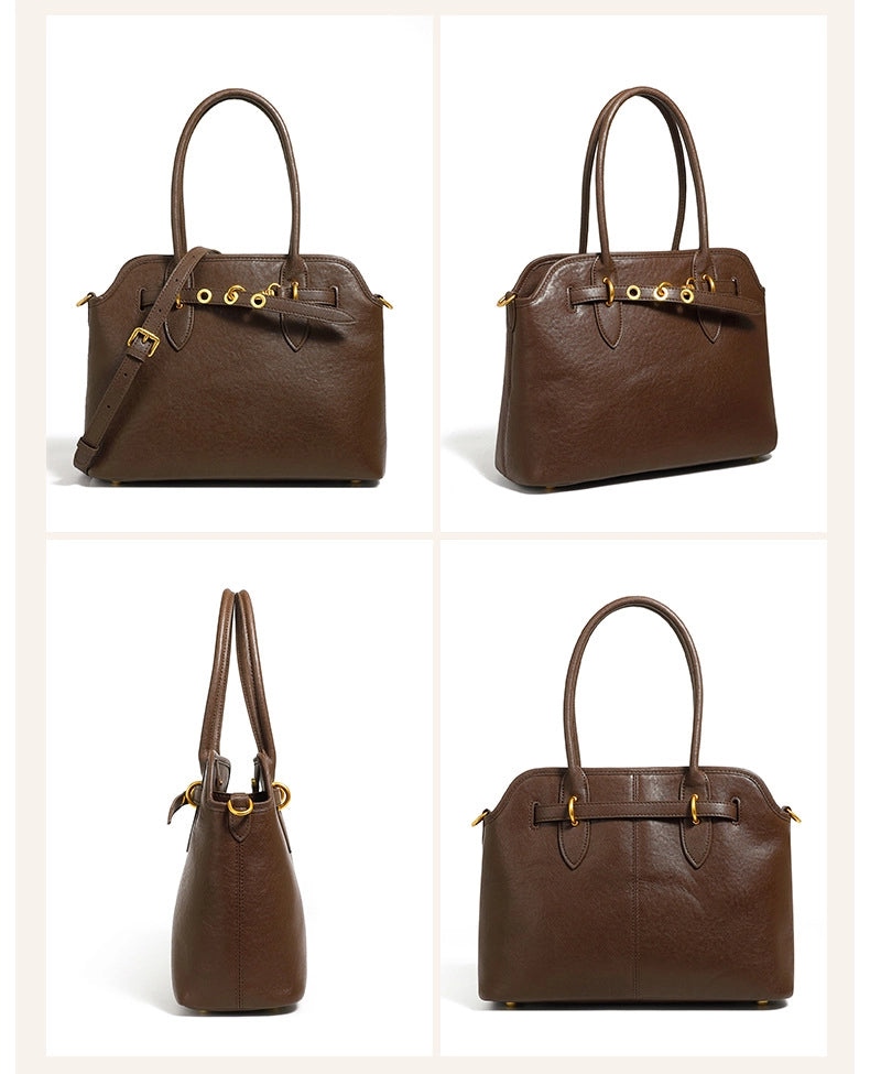 Borse da donna in vera pelle, borsa a tracolla, borsa tote, borsa a spalla, marrone