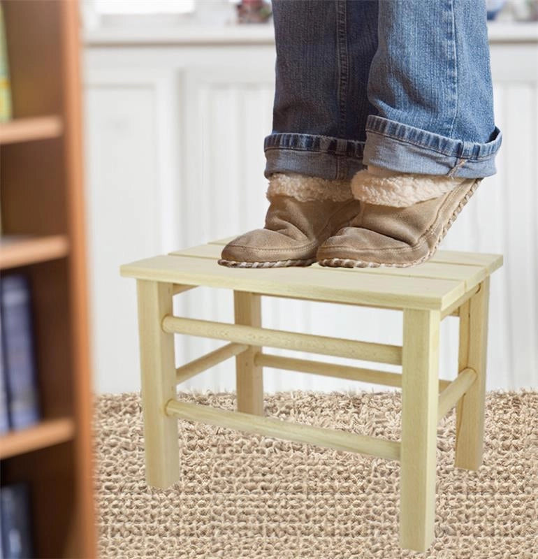 SGABELLO CAMPAGNOLO REALIZZATO IN LEGNO NATURALE 35X22XH25 CM