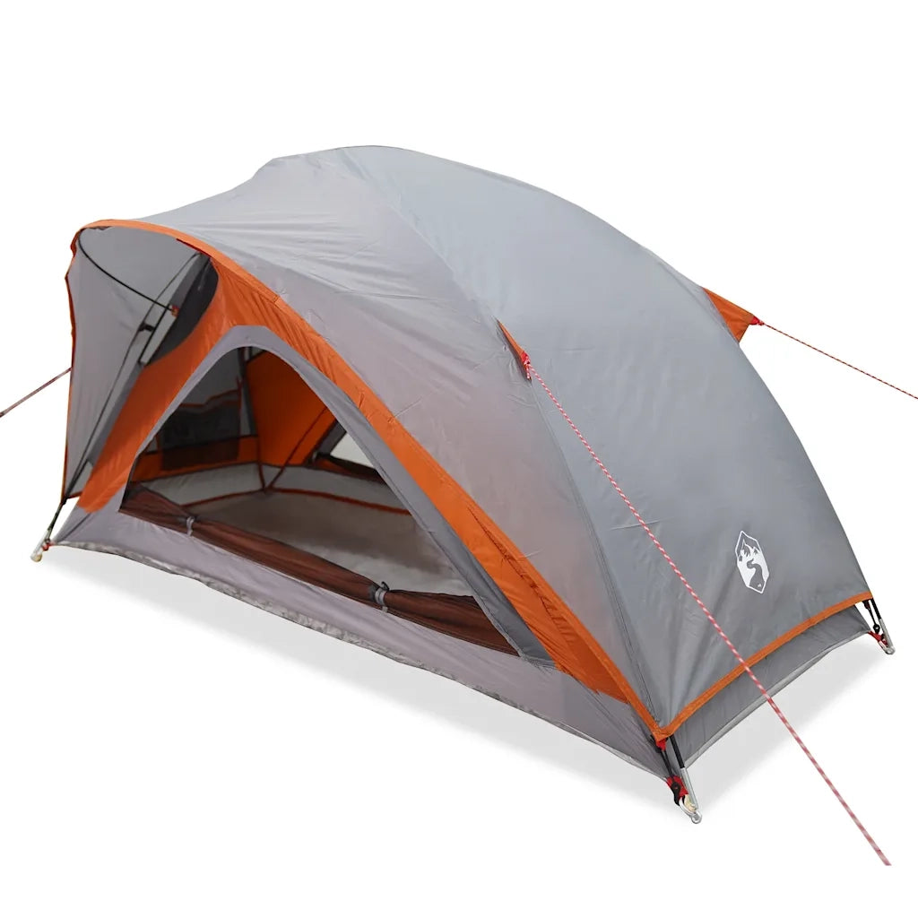Tenda da campeggio | Tenda da campo 1 Persona Grigio e Arancione Impermeabile