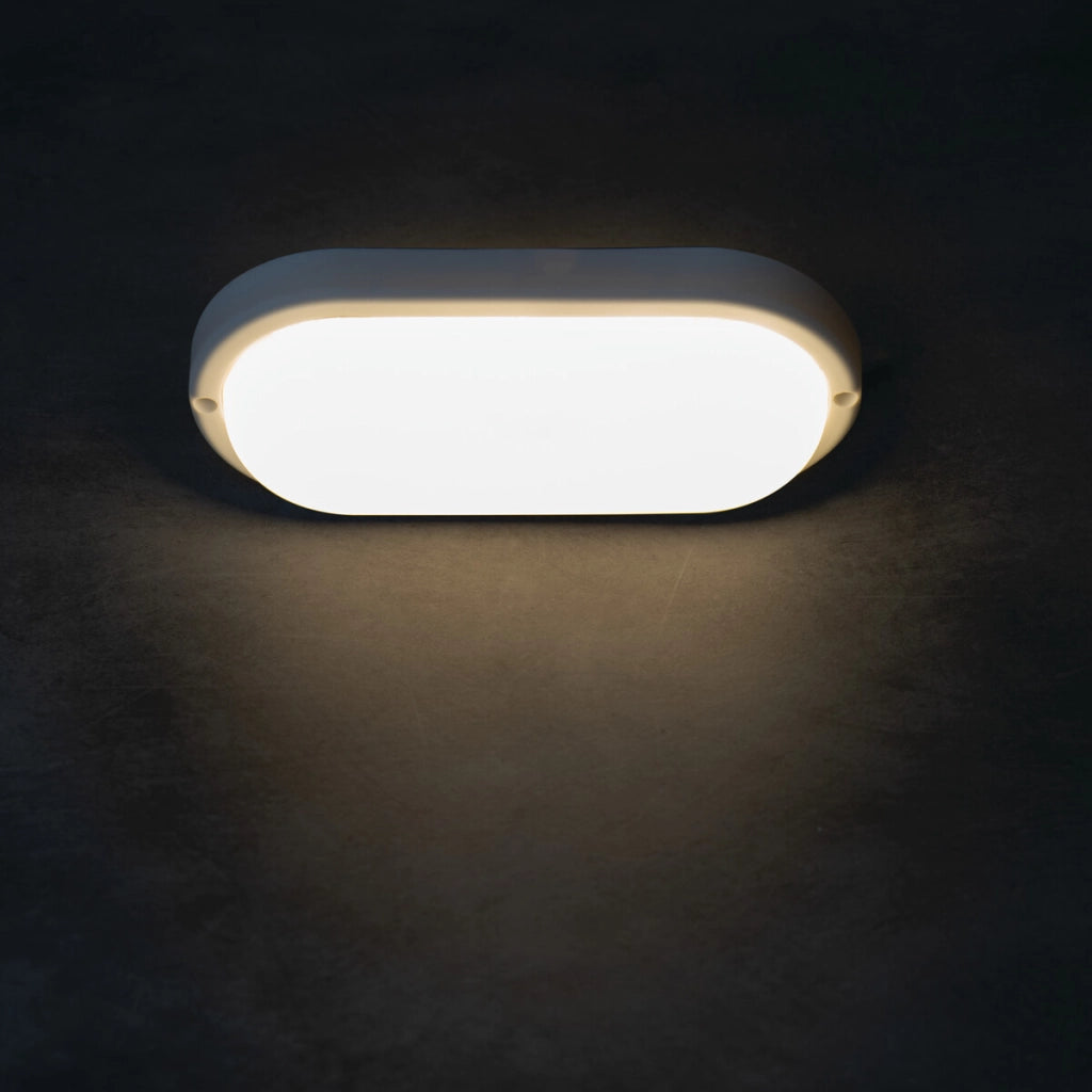 Plafoniera stagna ovale LED 6W 4000K IP54 bianca Miledo