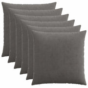 Federa 6 pcs HEERLEN Grigio Scuro 65 x 65 cm corduroy 912936