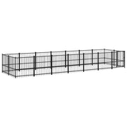 Gabbia per cuccia recinto per animali da esterno per cani in acciaio 13,14 m² nero 02_0041788