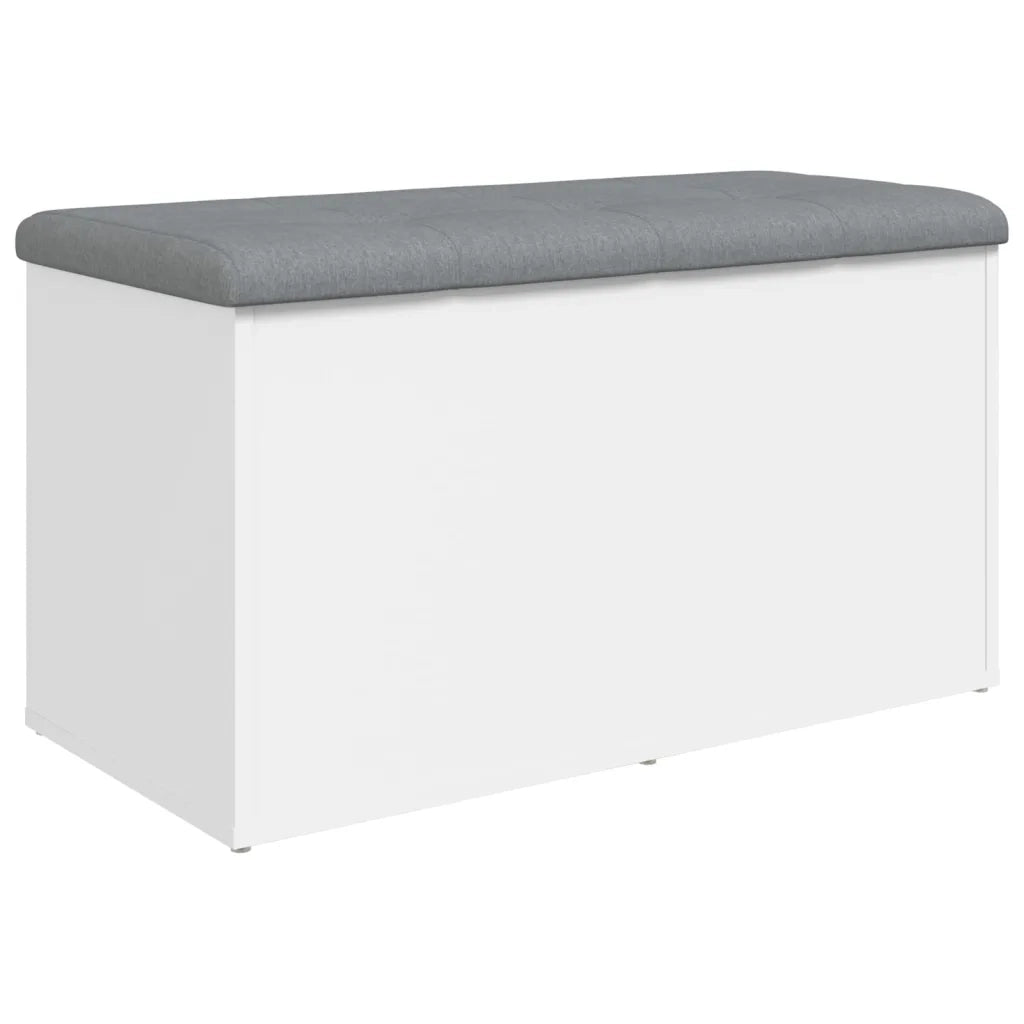 Panca contenitore bianca 82x42x45 cm in legno ingegnerizzato