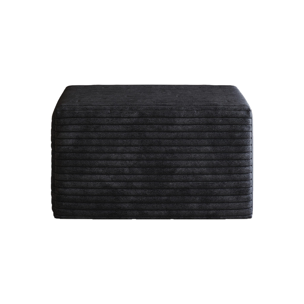 Poltrona pouf in tessuto con schiuma per soggiorno in tessuto nero