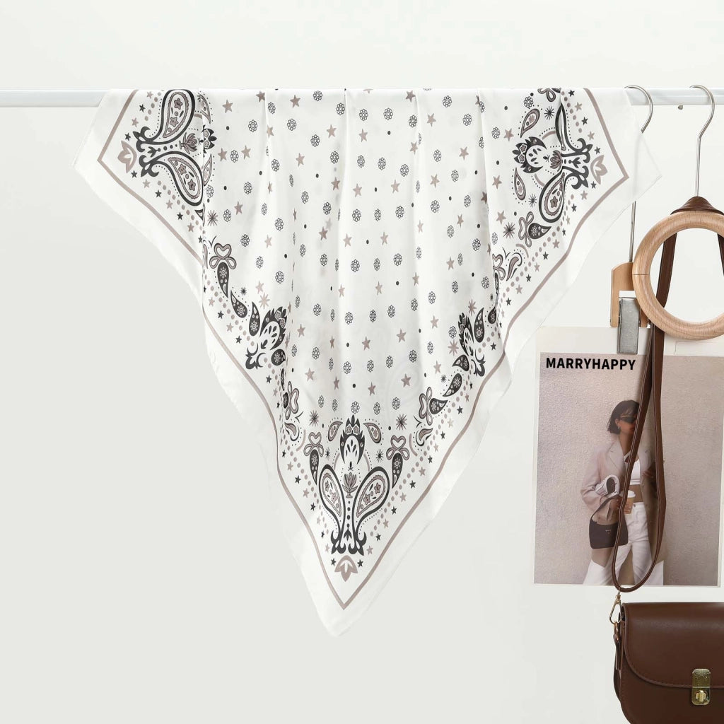 Foulard quadrato/piccolo in seta con classica stampa paisley francese