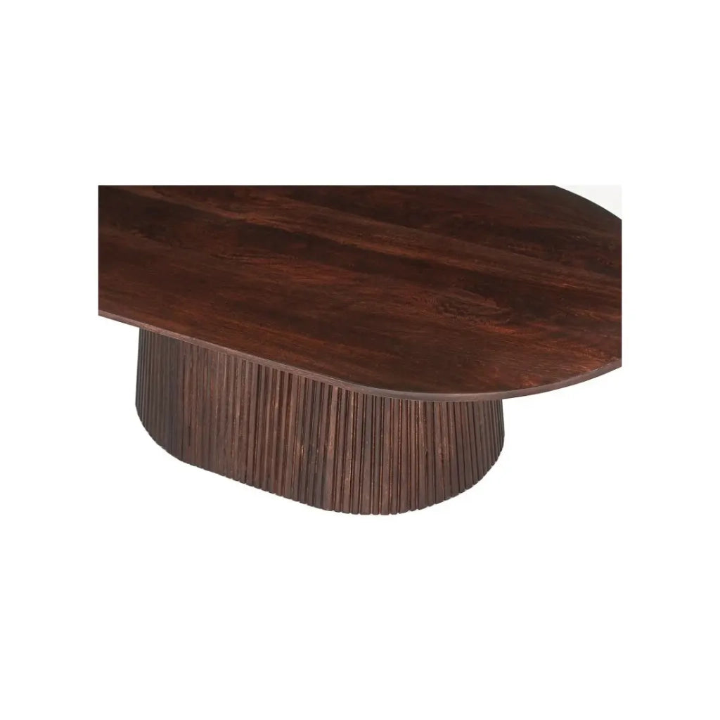 Tavolino basso ovale MITCHEL – Legno esotico di mango marrone scuro 120x70 cm