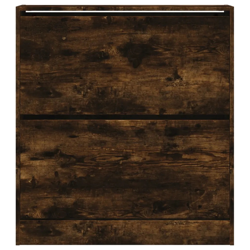 Scarpiera-Scaffale per scarpe Rovere Fumo 80x21x87,5 cm in Legno Multistrato