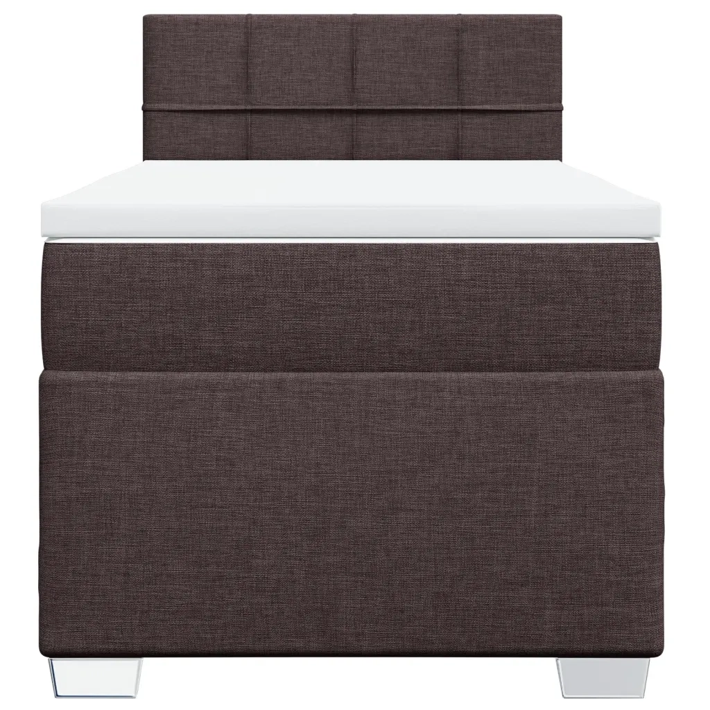 Giroletto a Molle con Materasso Marrone Scuro 90x200 cm Tessuto 3285774