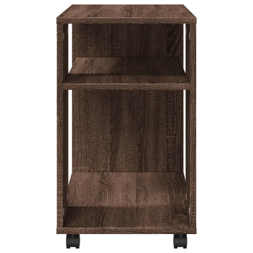 Tavolino con Ruote Rovere Marrone 70x35x60 cm in Truciolato 853152