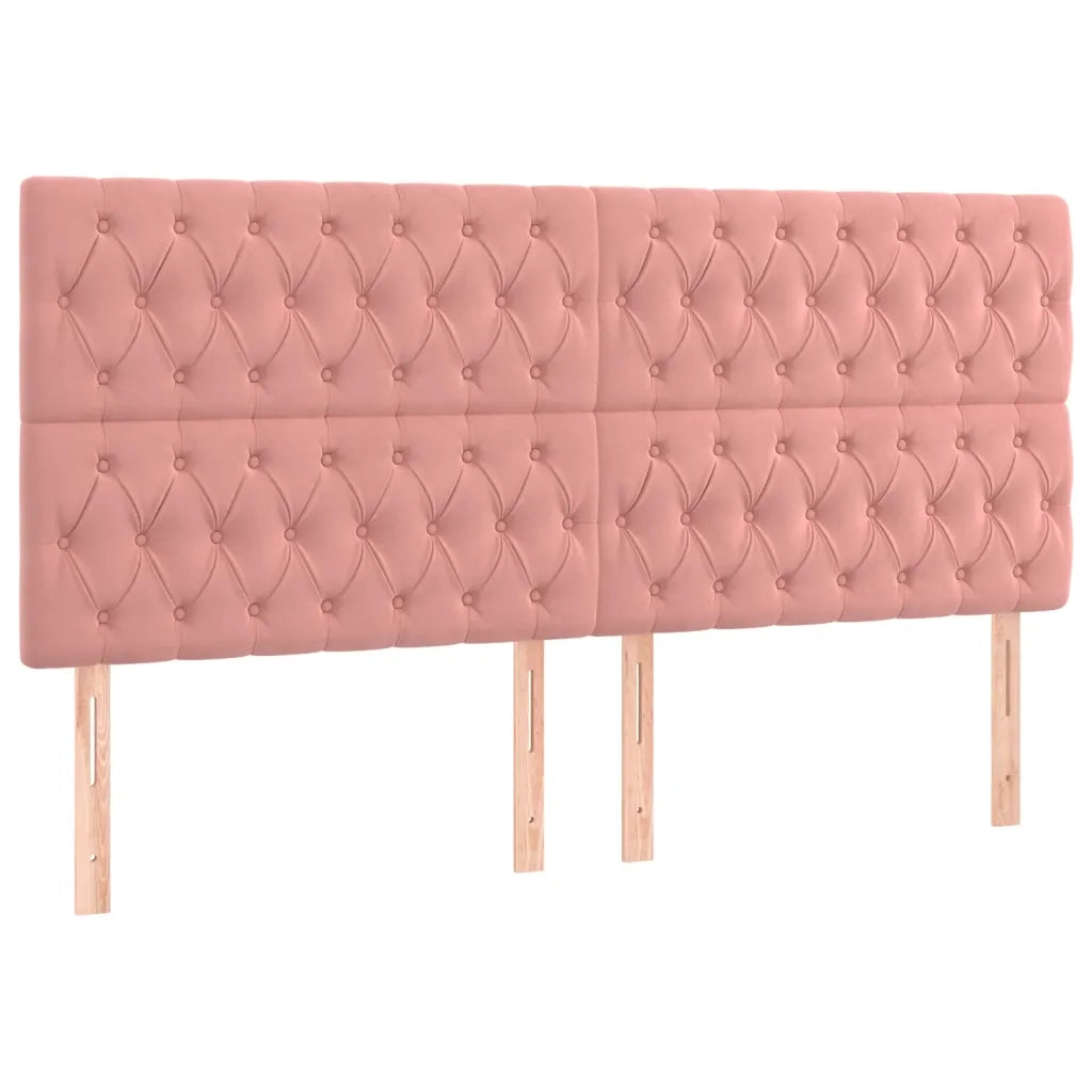 Giroletto con Testiera-Struttura Letto con testiera Rosa 200x200 cm in Velluto 317446