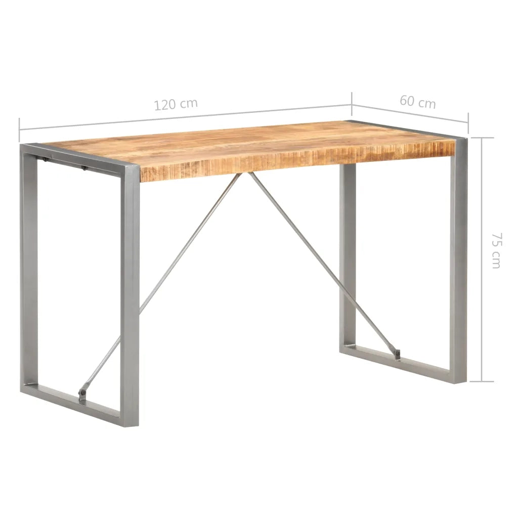 Tavolo da Pranzo 120x60x75 cm in Legno Massello di Mango Grezzo 321561
