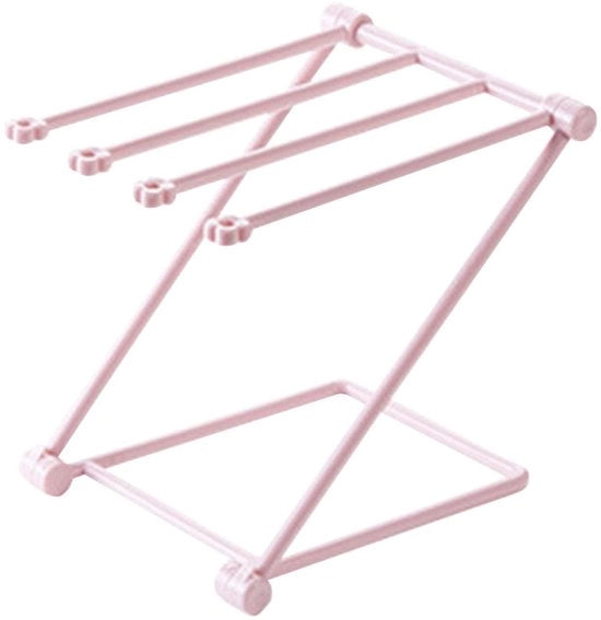 Organizzatore per asciugamani con ventilazione - Pieghevole asciugamani e asciugacapelli - Supporto per asciugamani - Organizzatore per cucina - Spazio per 4 asciugamani - Materiale in plastica, leggero - Supporto per asciugamani con 4 posizioni