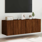 Mobili TV a Parete con Luci LED 2pz Rovere Marrone 60x35x41 cmcod mxl 134193