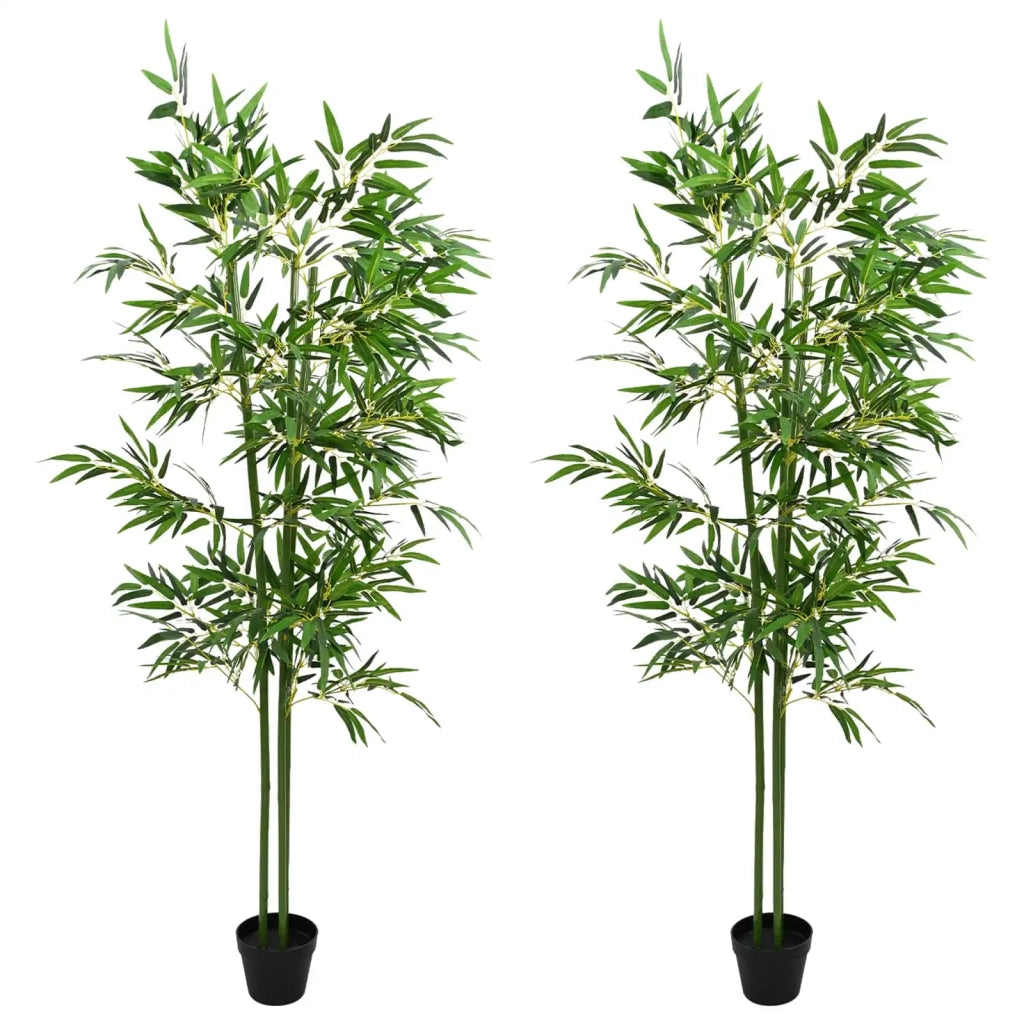 Albero di Bambù 2 pcs Verde 60 x 18 x 190 cm Tessuto e Bambù 42042061