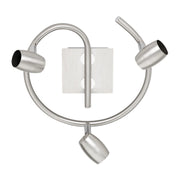 PLAFONIERA MICHAEL 3 LUCI GU10 ACCIAIO SAT.  D.25- 1,0 pz