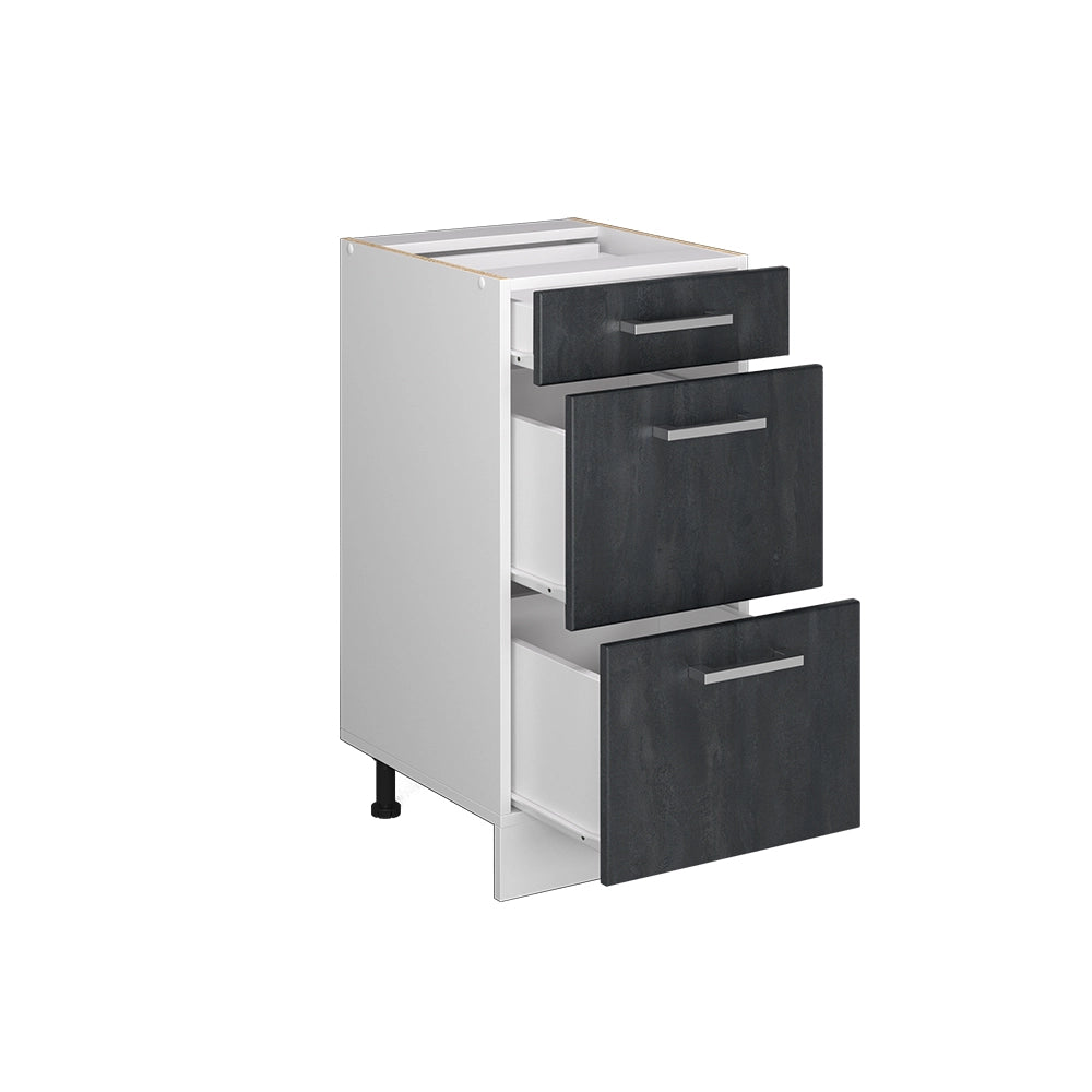 Mobiletto base per cucina R-Line Calce nera/Bianco 40 cm PL Marmo Vicco