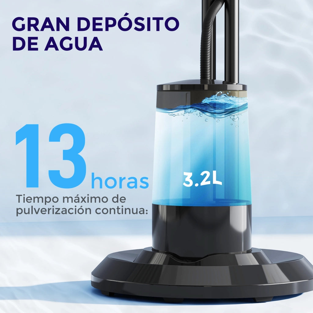 Ventilatore Nebulizzatore 3 Velocita' Timer 3 Modi Serbatoio 3.2L ¨C zephmum ¨C Nero 44.5x38.5x120 cm