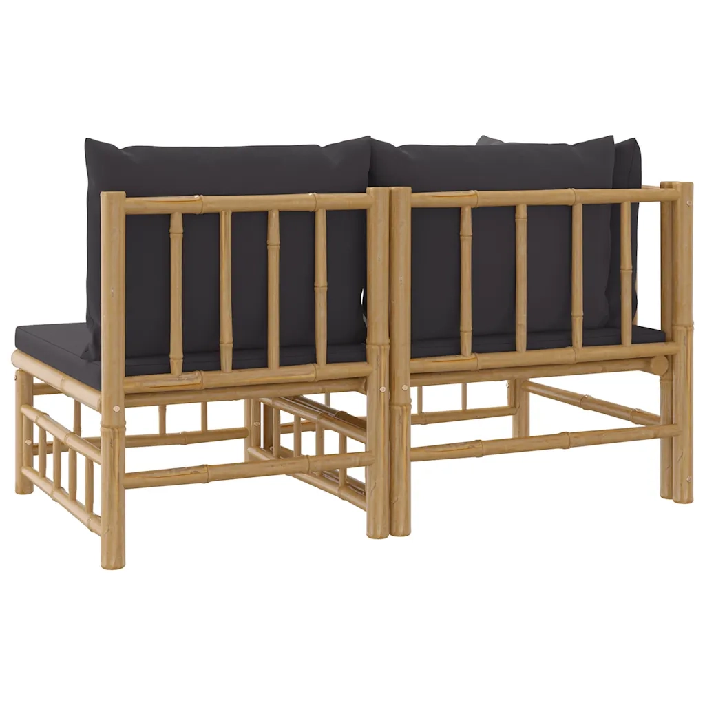 Set Salotto da Giardino 2pz con Cuscini Grigio Scuro BambÃ¹