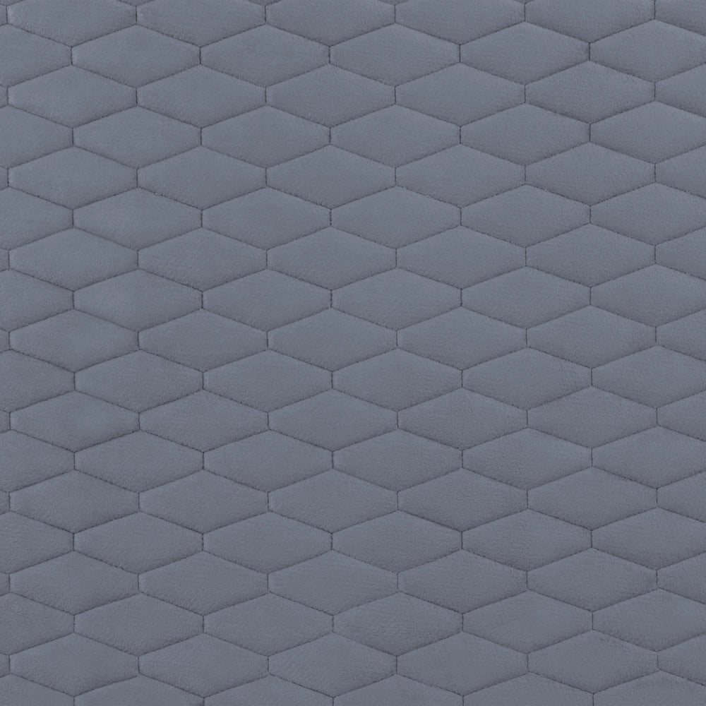 Letto imbottito in velluto grigio 90 x 200 con struttura imbottita a nido d'ape trapuntato stile classico