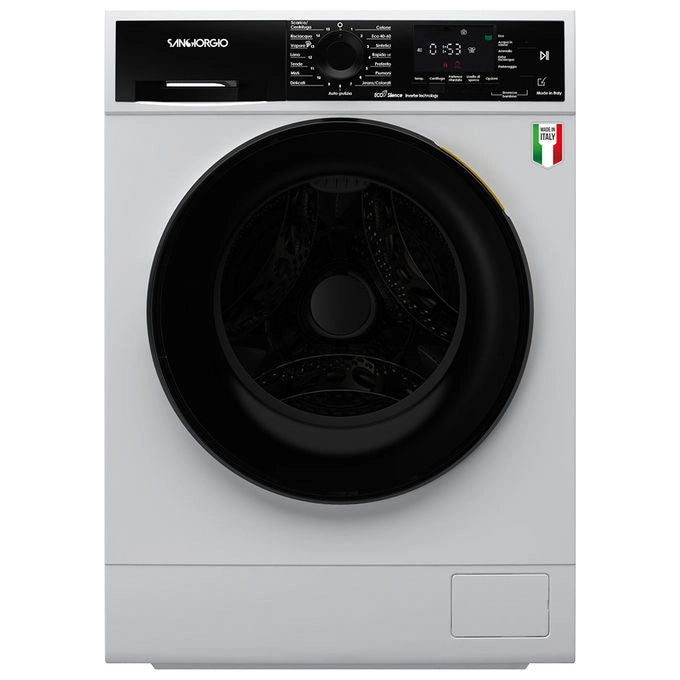 San Giorgio lavatrice F1014C-E, 10 kg, motore inverter, carica frontale, 1400 giri, classe A, nera