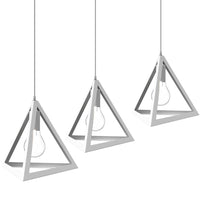 Lampadario Lampada Sospensione Piramide 25cm Design Moderno Paralume Bianco