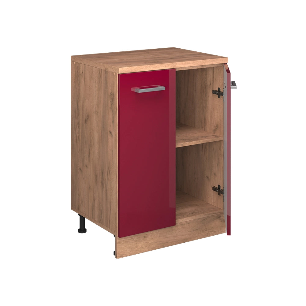 Mobile per mansarda Rion Rosso lucido/Rovere dorato 60 x 83.8 cm senza inclinazione con 2 ante Vicco