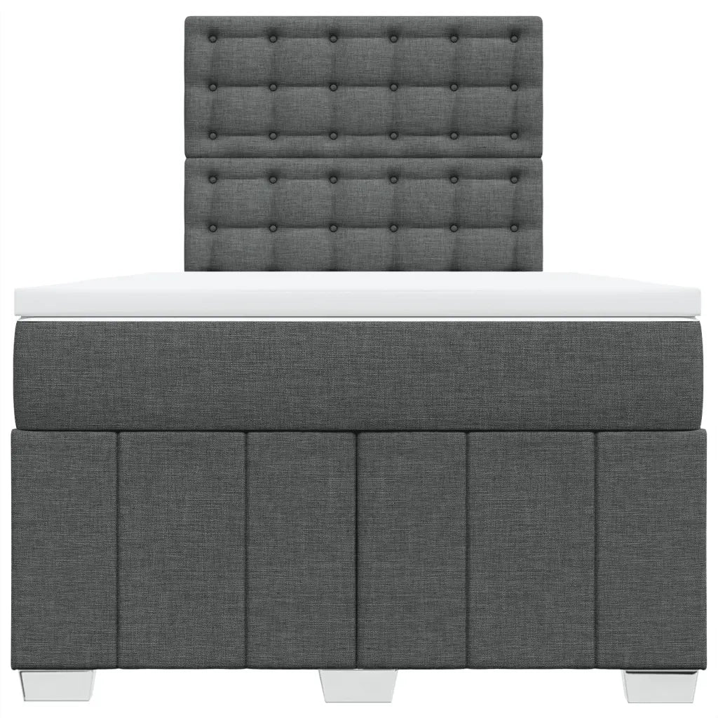 Giroletto a Molle con Materasso Grigio Scuro 120x190cm Tessuto