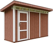 Casetta da Giardino di QUALIT? PREMIUM 4,3m?²-L161xW411cm - TIMBELA M902-REDWOOD RED