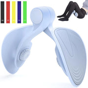 Esercitatore pelvico con 5 cinture di resistenza, allenatore della muscolatura pelvica, allenatore della muscolatura del pavimento pelvico, impostazione di 360° di controllo del rumore, allenatore per la riabilitazione postnatale, gambe, braccia (blu)