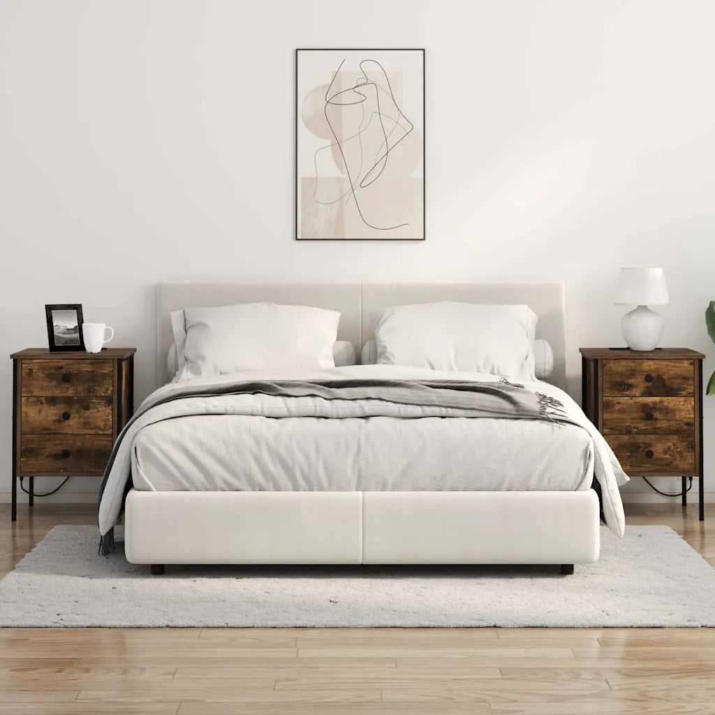 Armadio da Notte con cassetto 2 pcs Rovere fumé 42 x 41 x 61 cm 859485