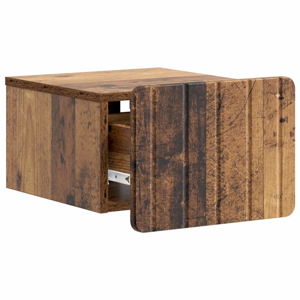 Mobiletto da notte a muro Legno antico 33 x 34,5 x 24 cm 898271